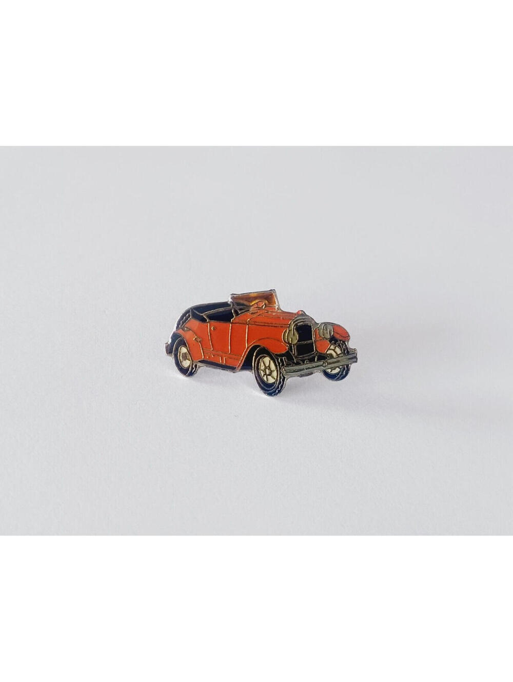 Red Black Old Fashion Convertible Car Automobile Tac Label Pin